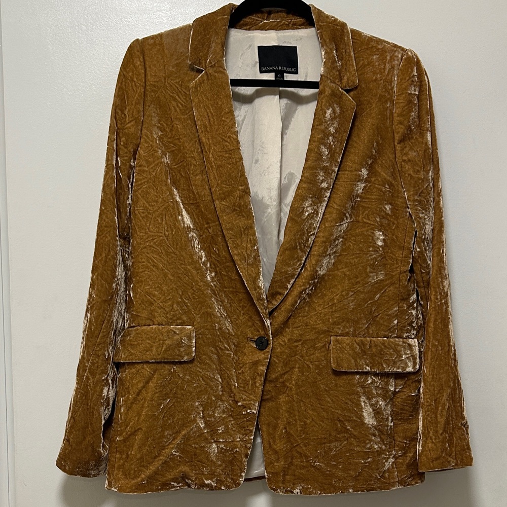 Banana Republic Gold Velvet Blazer